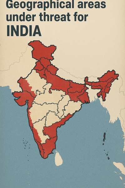 Geographical areas under threat for India 2025