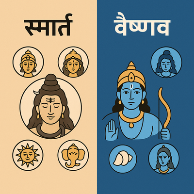 Difference Between Smarta and Vaishnava Traditions – Beliefs, Worship Methods, and Philosophy