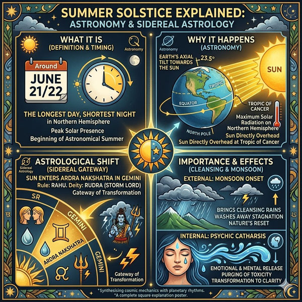 How Summer Solstice and Sun entering Ardra nakshatra are related ?